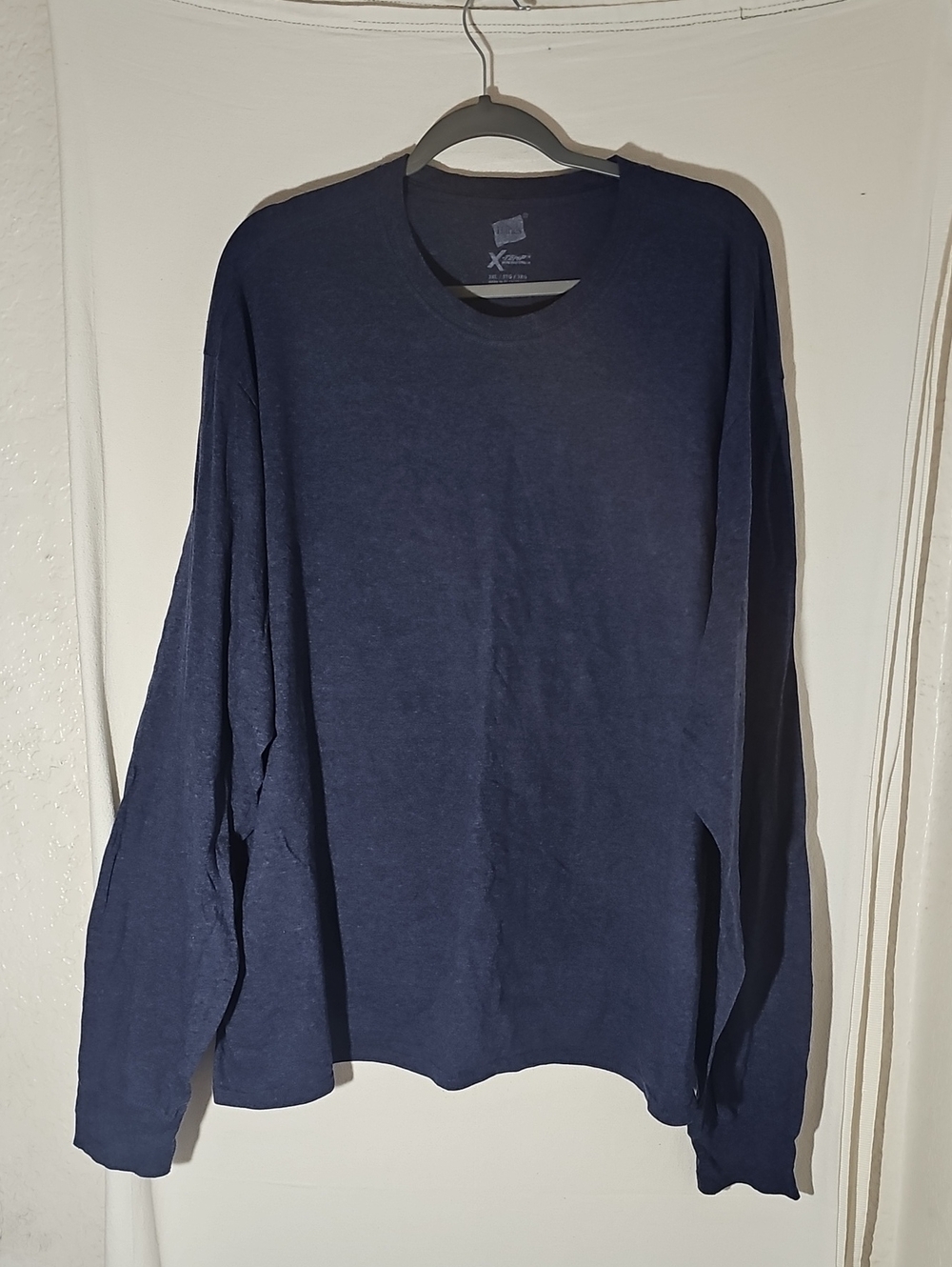 Hanes Navy Long-Sleeve Crewneck Tee
